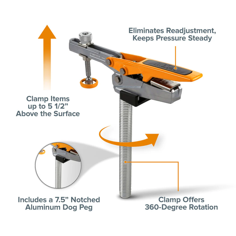 BORA BR-G090101 Auto Adjust Horizontal Dog Clamp - Image 4