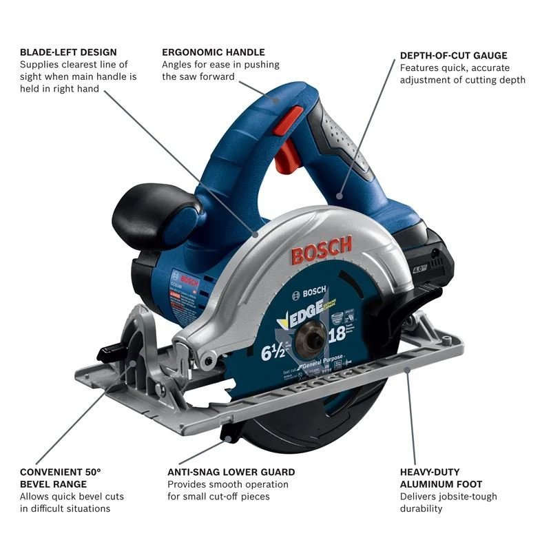 Bosch CCS180-B15 18V 6-1/2 In. Blade Left Circular Saw Kit with (1) CORE18V 4.0 Ah Compact Battery - Image 6