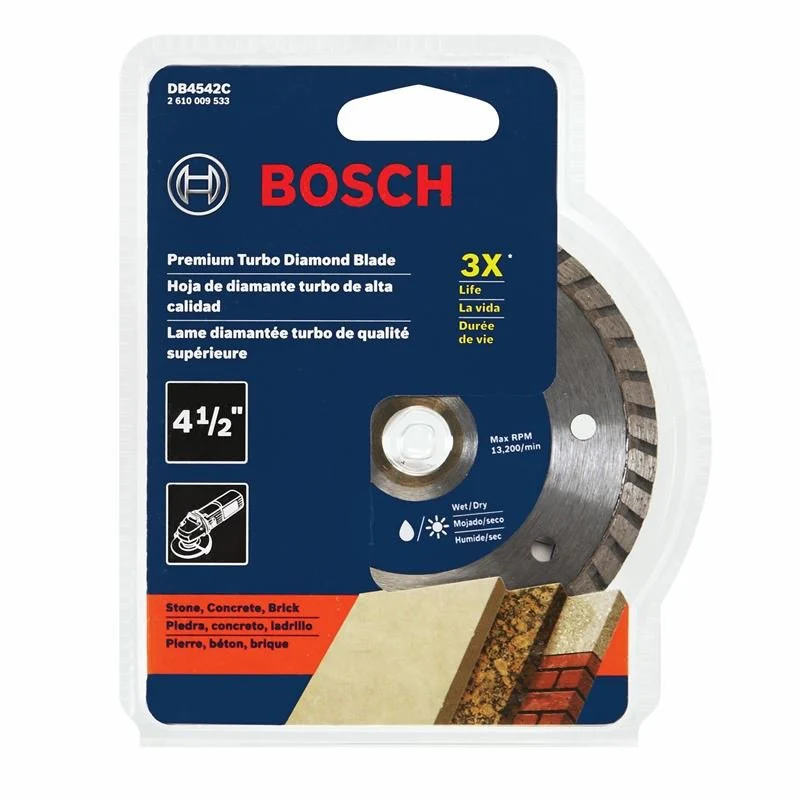 Bosch | DB4542C 4-1/2 In. Premium Turbo Rim Diamond Blade for Smooth Cuts - Image 2