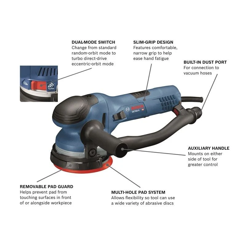 Bosch GET65-5N 5 In. Dual-Mode Random Orbit Sander - Image 2