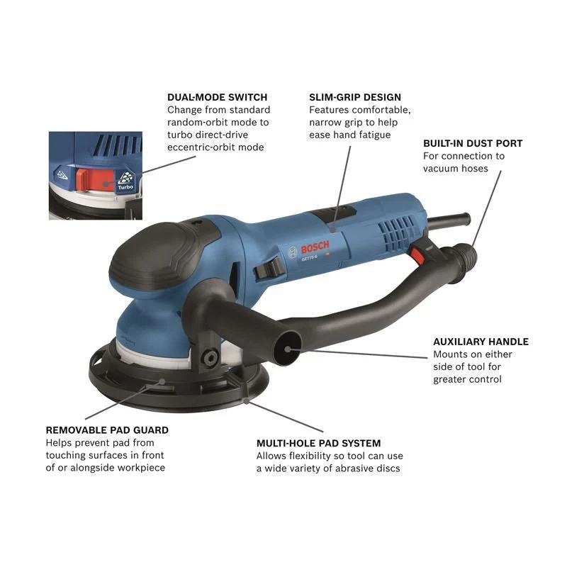 Bosch GET75-6N 6 In. Dual-Mode Random Orbit Sander - Image 3
