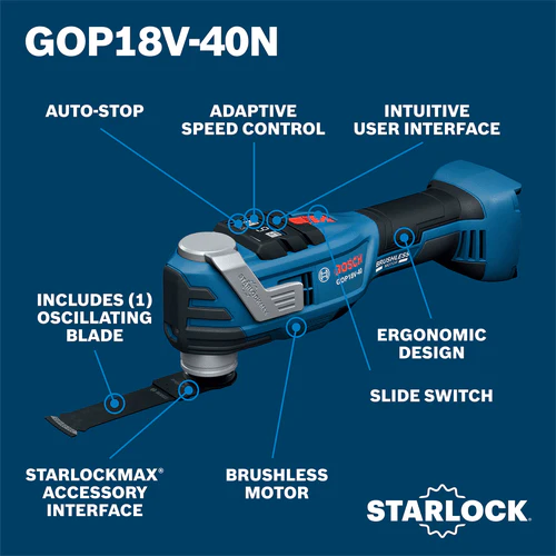 BOSCH GOP18V-40N Professional 18V Brushless StarlockMax® Oscillating Tool - Image 2