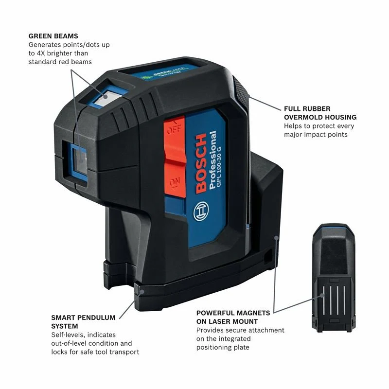 Bosch GPL100-30G Green-Beam Three-Point Self-Leveling Alignment Laser - Image 9