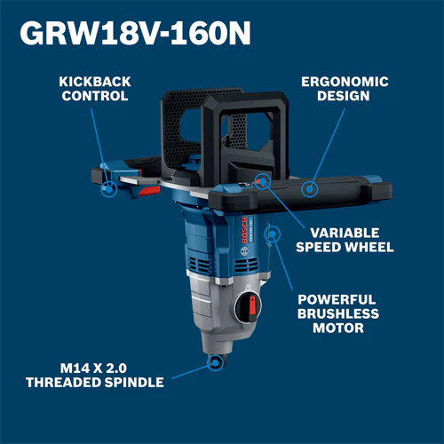 BOSCH GRW18V-160N Professional 18V Brushless High Torque Mixer - Image 2