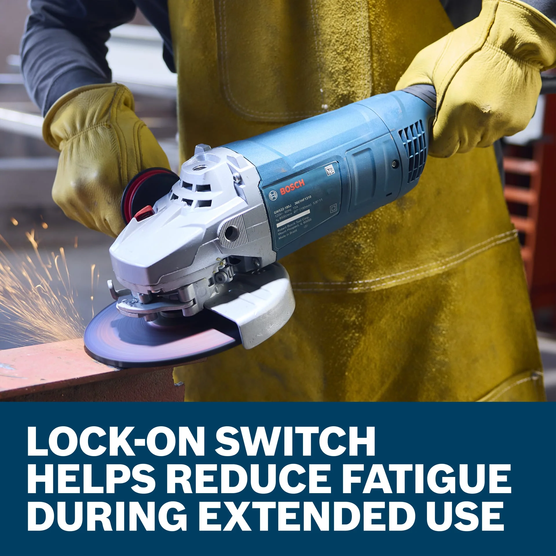 BOSCH GWS22-180J 7 In. Large Angle Grinder – 15 Amp W/ Lock-On Trigger Switch - Image 4