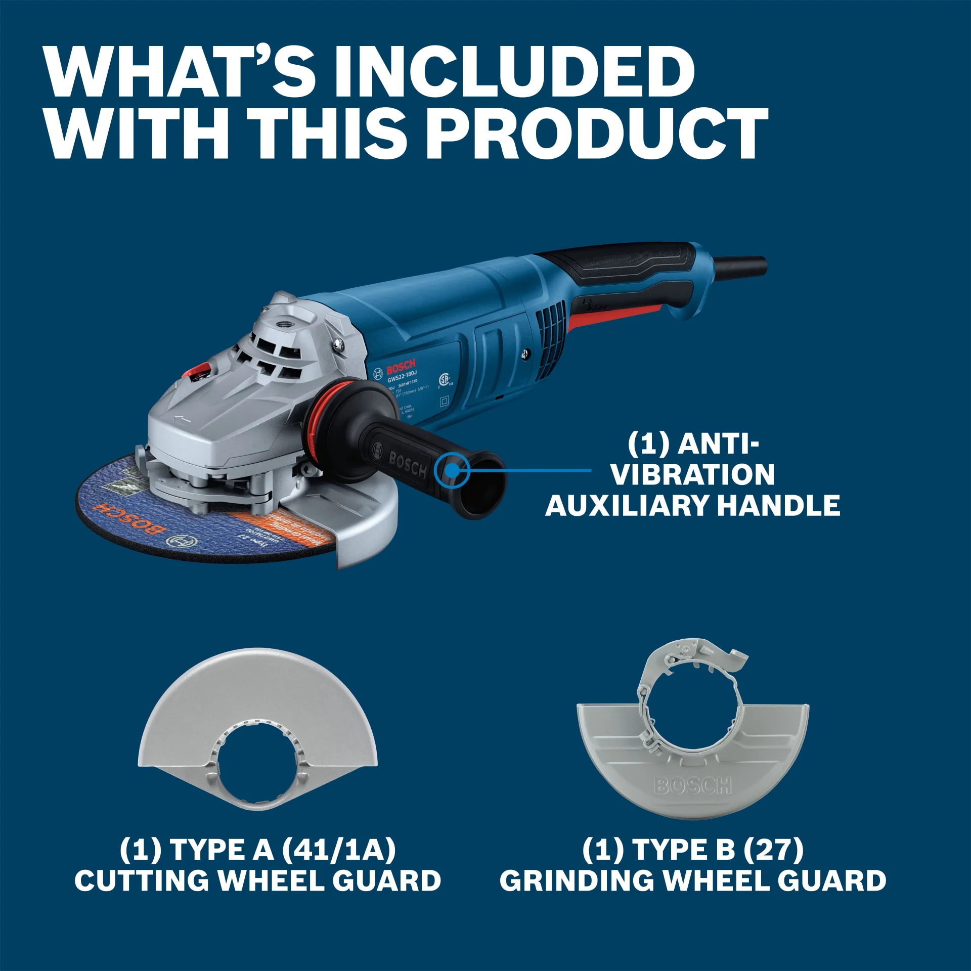 BOSCH GWS22-180J 7 In. Large Angle Grinder – 15 Amp W/ Lock-On Trigger Switch - Image 7
