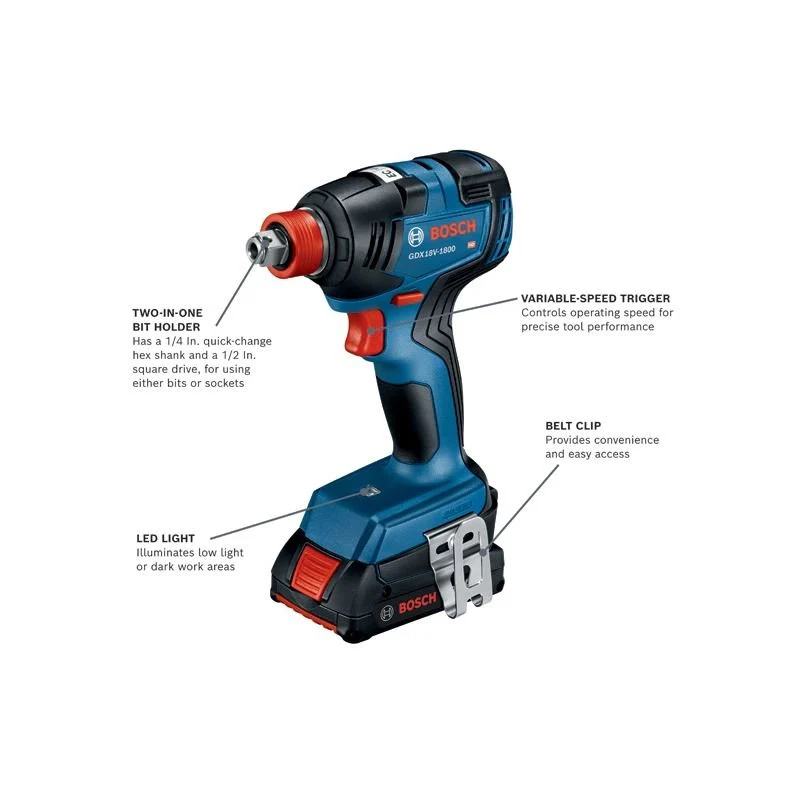 Bosch GXL18V-497B23 18V 4-Tool Combo Kit - Image 10