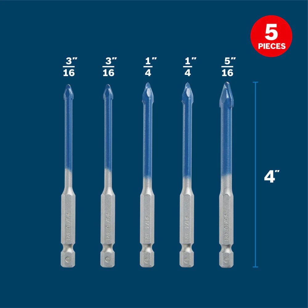 Bosch PTBX05 5 pc. Porcelain Tile Drill Bit Set - Image 2