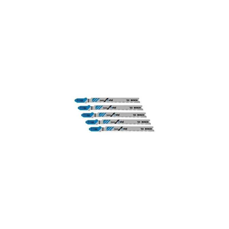 Bosch T118A 5 pieces 3-5/8 In. 17-24 TPI Basic for Metal T-Shank Jig Saw Blades - Image 2