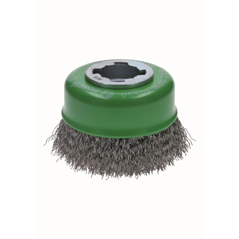 Bosch WBX319 3 In. Wheel Dia. X-LOCK Arbor Stainless Steel Crimped Wire Cup Brush