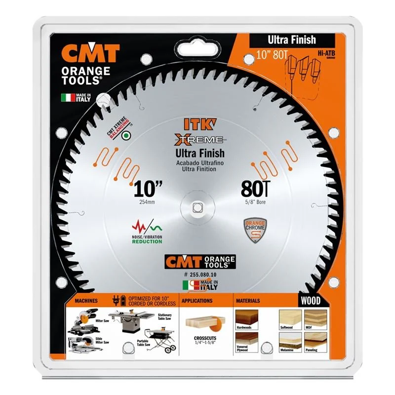 CMT 255.080.10 10 in Ultra Finsh Saw Blade - 80T - Image 2