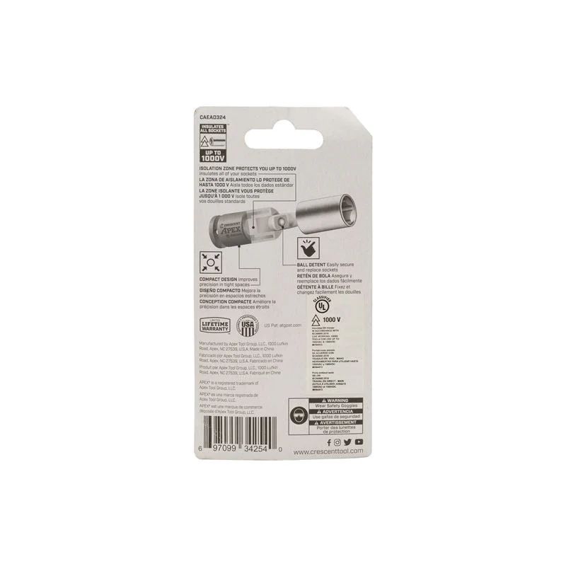 Crescent CAEAD324 eSHOK-GUARD Socket Isolator 3/8in x 2-1/4in - Image 3