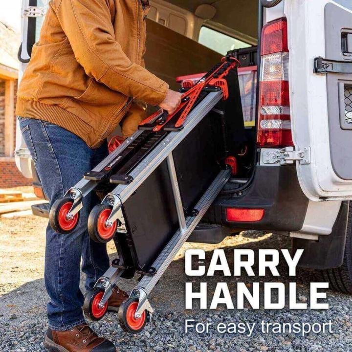 CRESCENT F3SCBL SITERUNNER 3 Shelf Folding Jobsite Cart - Image 4