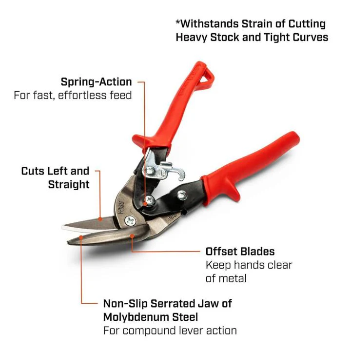Crescent M6R 9-1/4" MetalMaster® Offset Straight and Left Cut Aviation Snips - Image 4