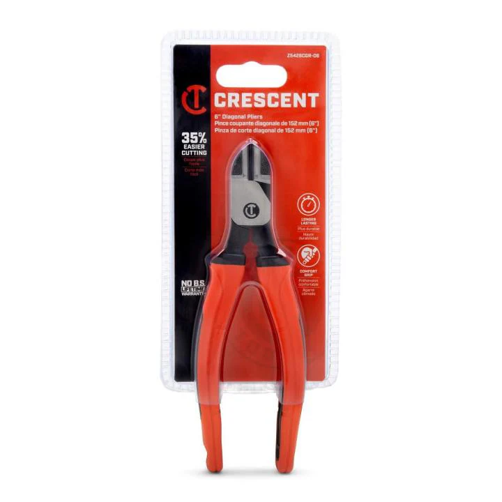 Crescent Z5426CGR-06 6" Z2 Diagonal Cutting Plier with Cushion Grip Rawhide Handle - Image 6