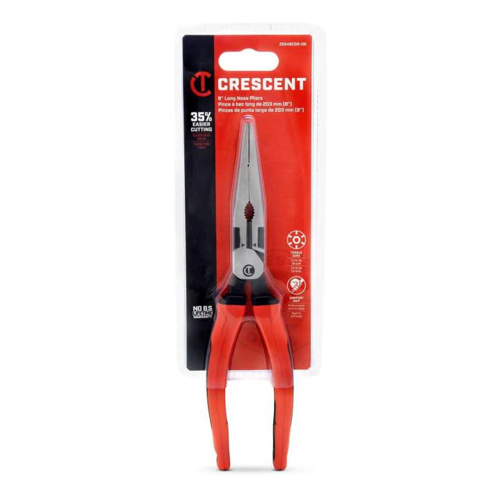 Crescent Z6548CGR-06 8" Z2 Long Nose Plier with Dual Material Grip Rawhide Handle - Image 6