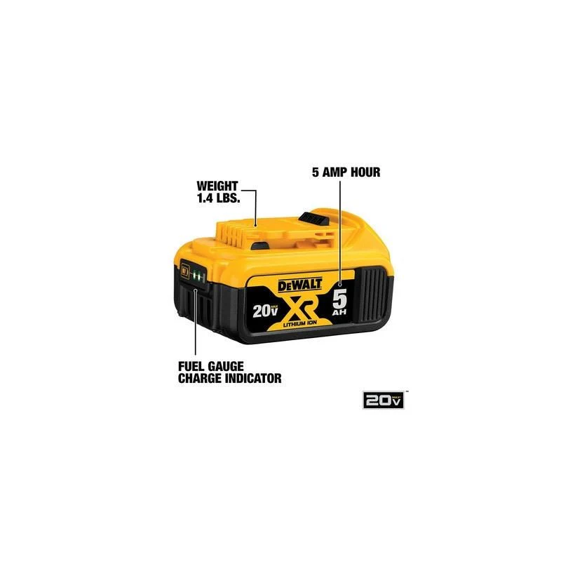 DEWALT DCB205CK 20V MAX 5.0Ah Battery Charger Kit with Bag - Image 4