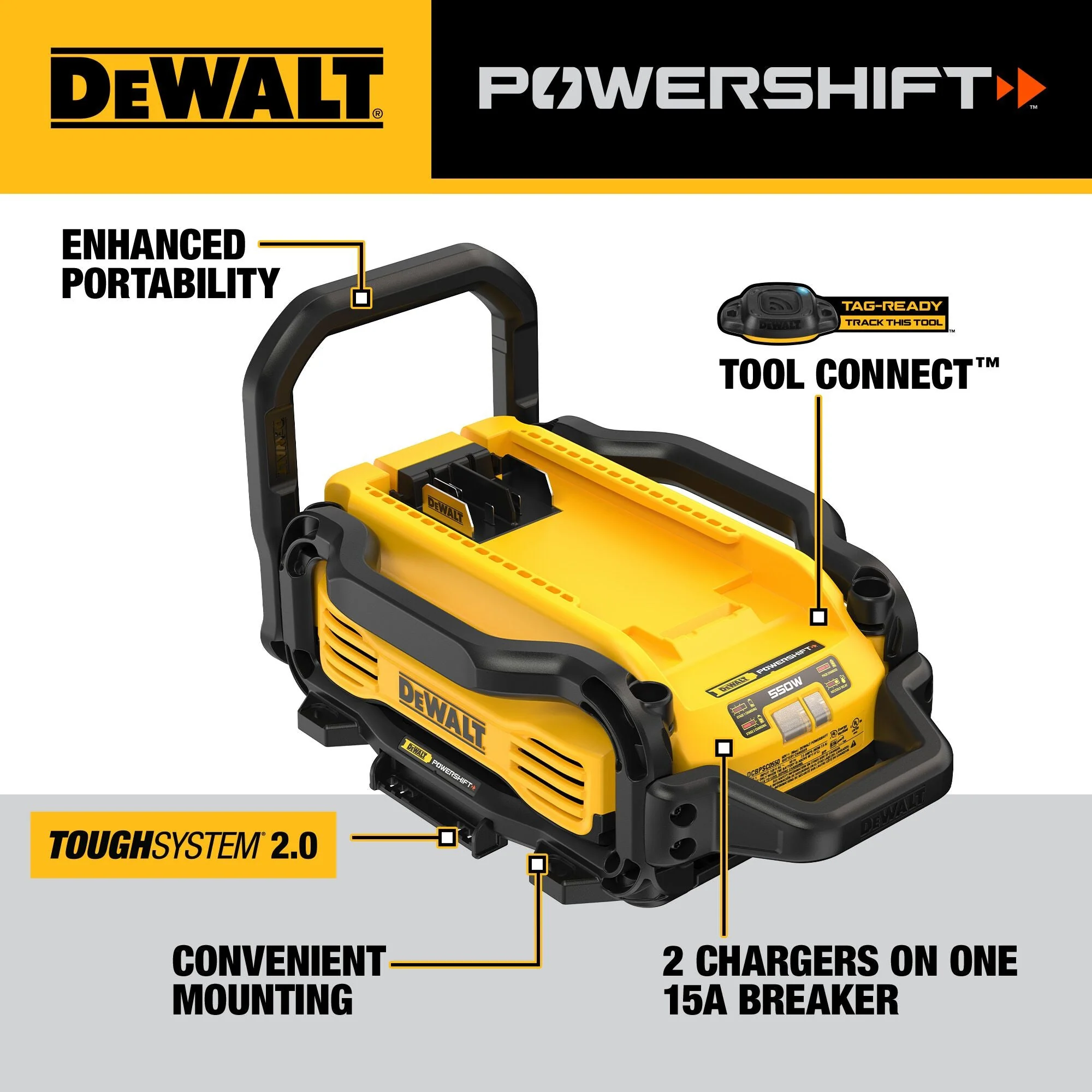 DEWALT DCBPSC0550 POWERSHIFT™ 550W Charger - Image 2