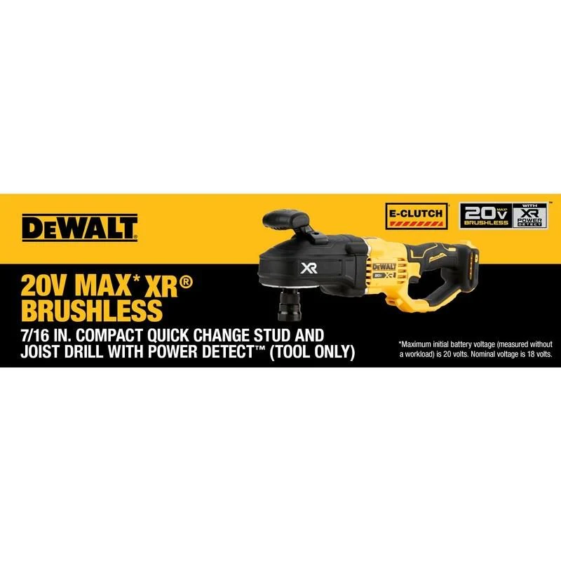 DEWALT DCD443B 20V MAX XR Brushless Cordless 7/16 in. Compact Quick Change Stud and Joist Drill with POWER DETECT Technology (Tool Only) - Image 9