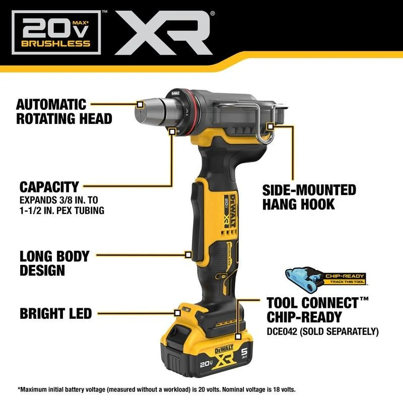 DEWALT DCE410P1 20V MAX XR 1-1/2in PEX EXPANDER KIT - Image 10
