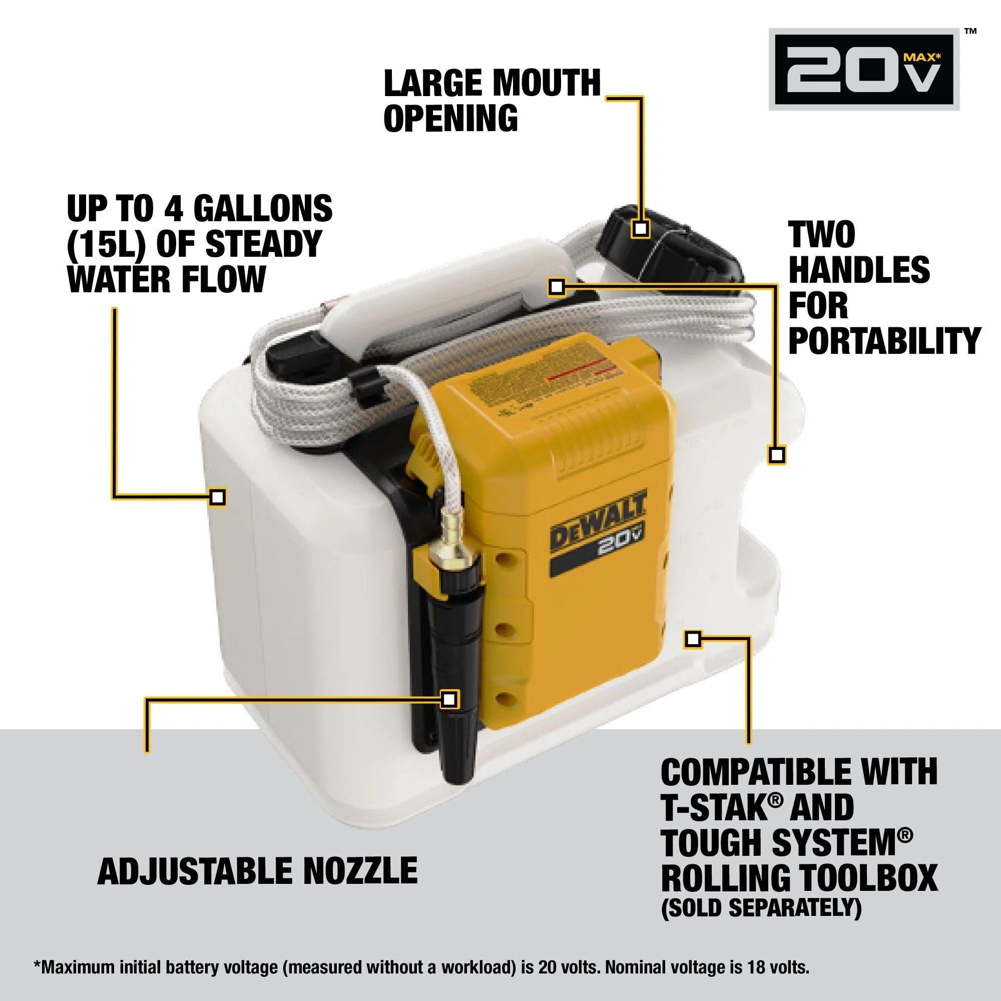 DEWALT DCE6820B 20V MAX* POWERED WATER TANK (BARE TOOL) - Image 10