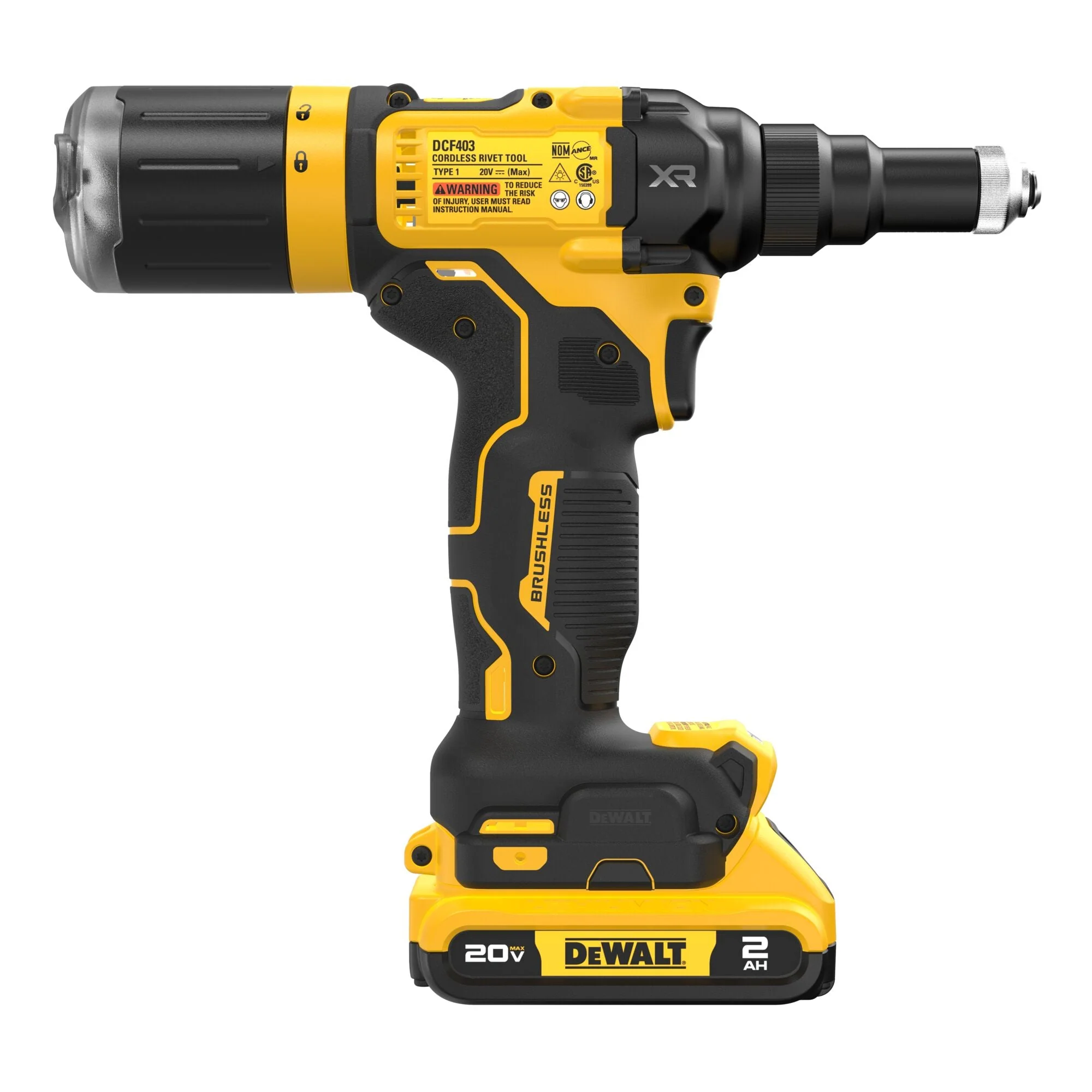 DEWALT DCF403D1 20V MAX* XR® Brushless Cordless 3/16" Rivet Tool Kit - Image 4