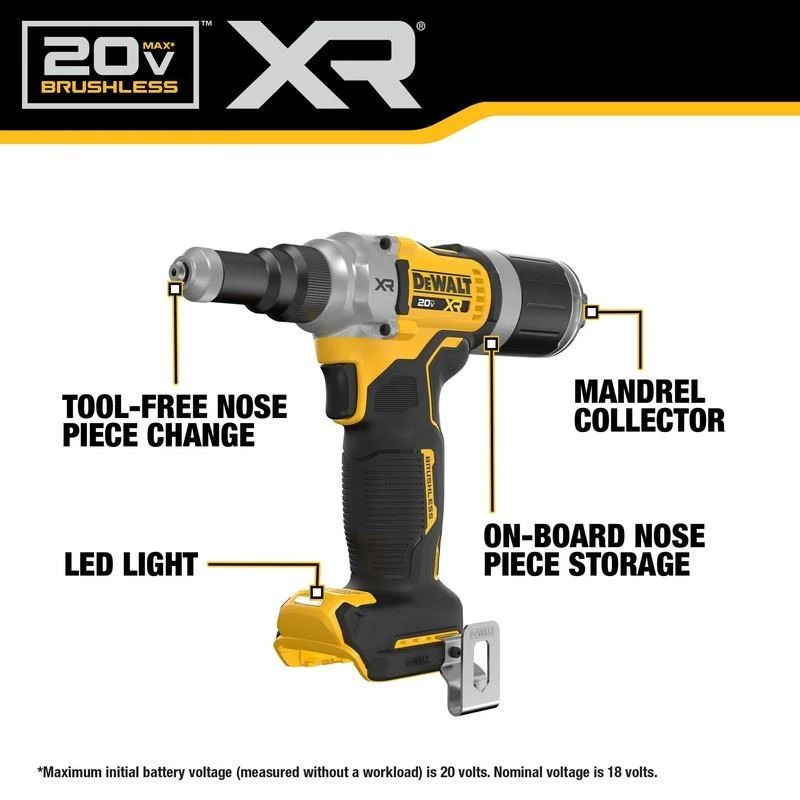 DEWALT DCF414GE2 20V MAX XR BRUSHLESS CORDLESS 1/4in RIVET TOOL KIT WITH DEWALT POWERSTACK - Image 14