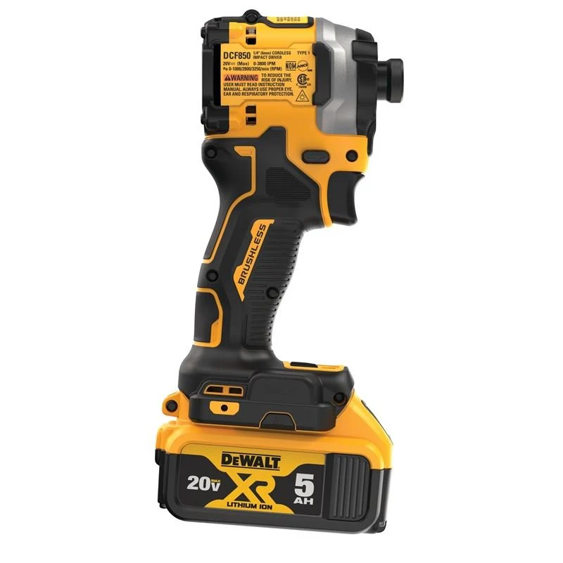 DEWALT DCF850P1 ATOMIC 20V MAX 1/4 IN. BRUSHLESS CORDLESS 3-SPEED IMPACT DRIVER KIT - Image 5