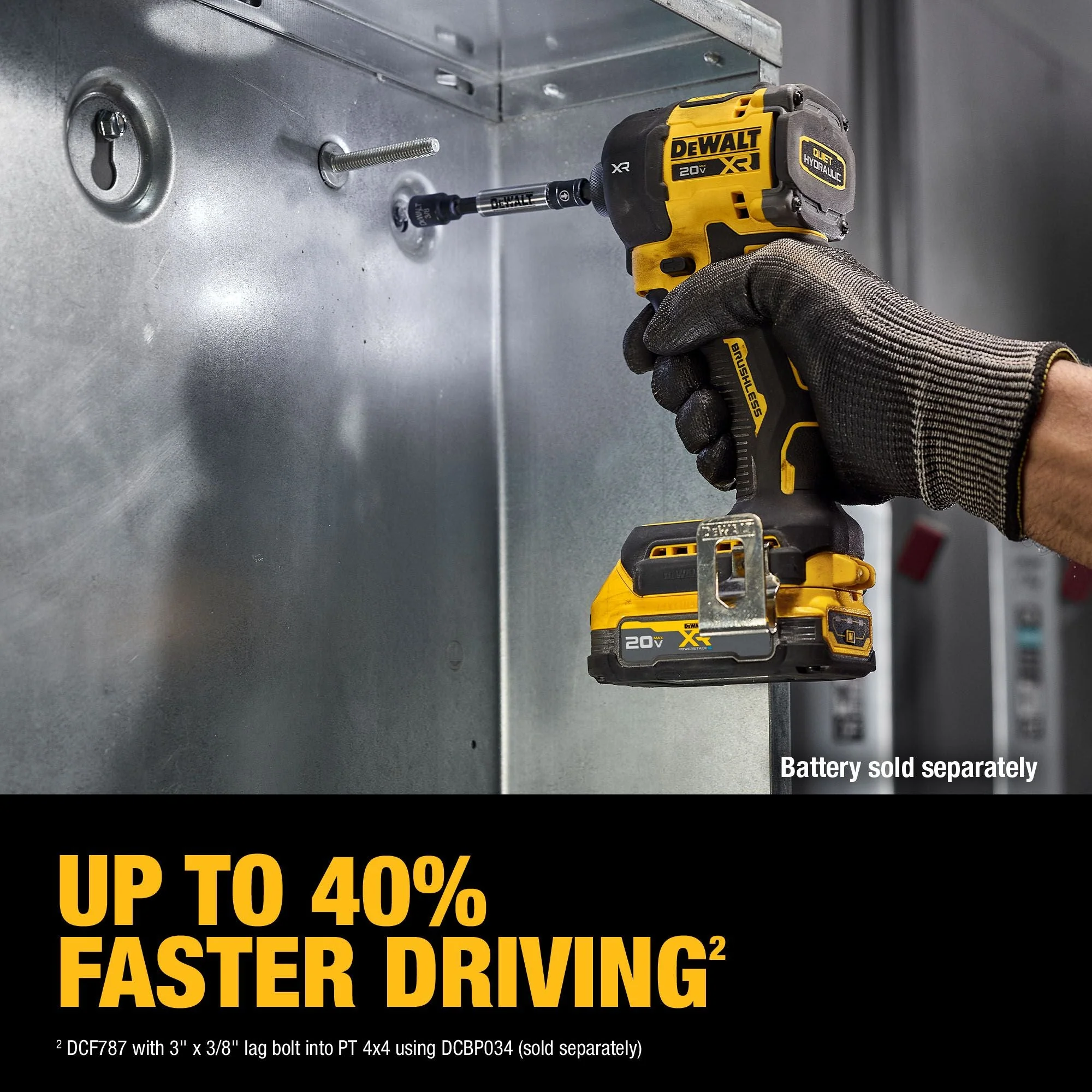 DEWALT DCF870B 20V MAX* XR® Brushless Cordless 1/4 in. Quiet Hydraulic Impact Driver (Tool Only) - Image 13