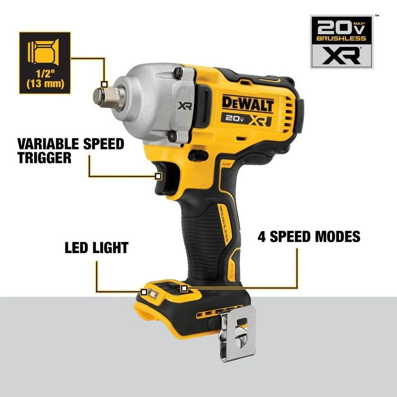 DEWALT DCF891B 20V MAX XR 1/2 in. Mid-Range Impact Wrench with Hog Ring Anvil (Tool Only) - Image 4