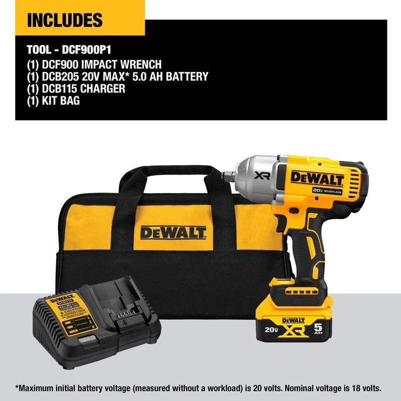 DEWALT DCF900P1 20V MAX XR 1/2 In. High Torque Impact Wrench with Hog Ring Anvil - Image 11