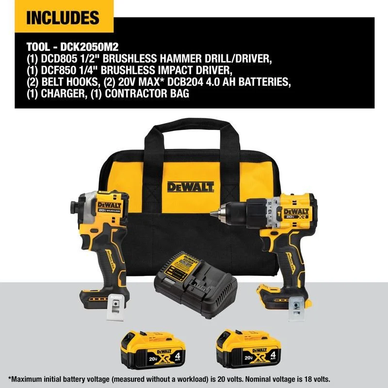DEWALT DCK2050M2 20V 2pc Combo Kit - Image 2