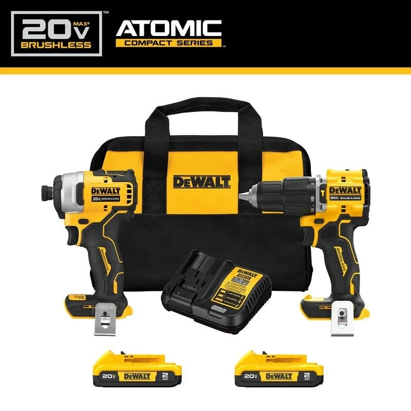 DEWALT DCK226D2 20V MAX ATOMIC Lithium-Ion Compact 1/2-inch Hammer Drill and Impact - Image 2