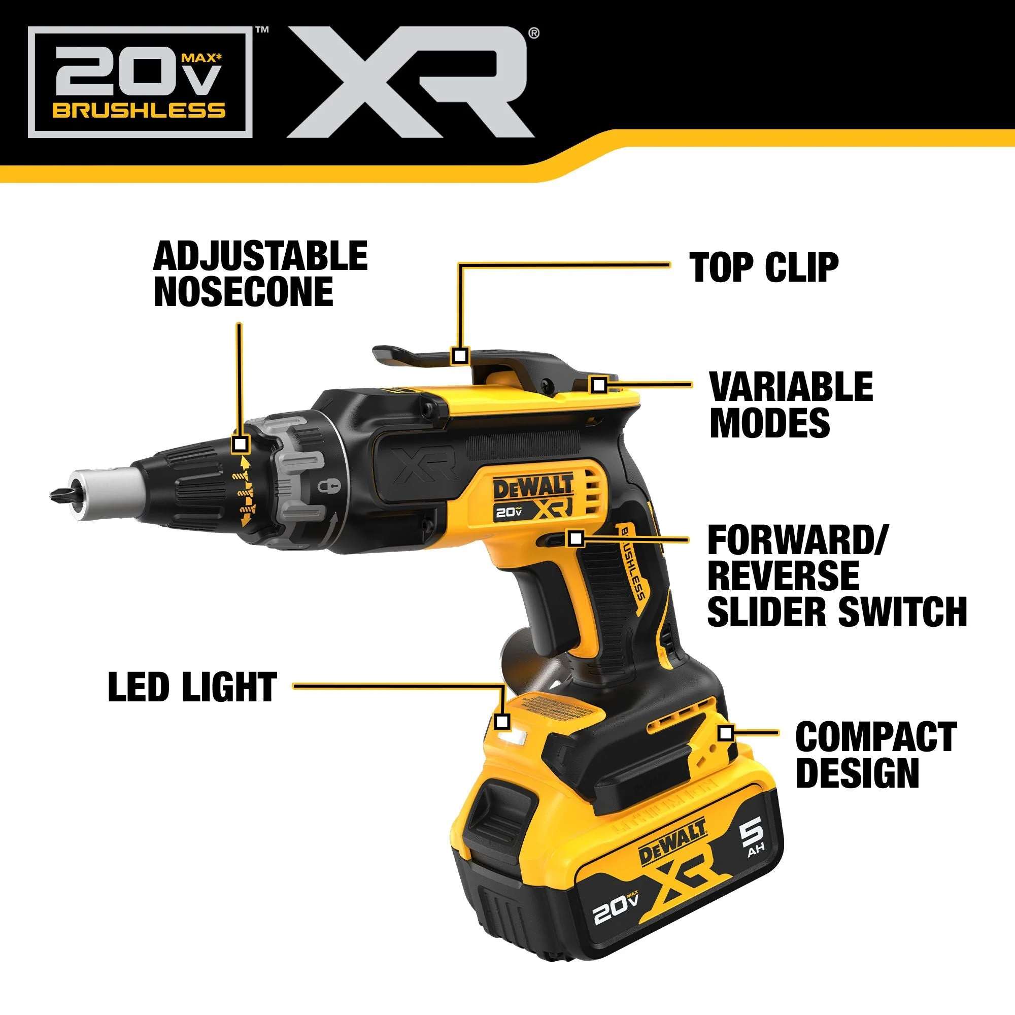 DEWALT DCK268P2 20V MAX XR Drywall Screwgun & Impact Driver Combo Kit - Image 3