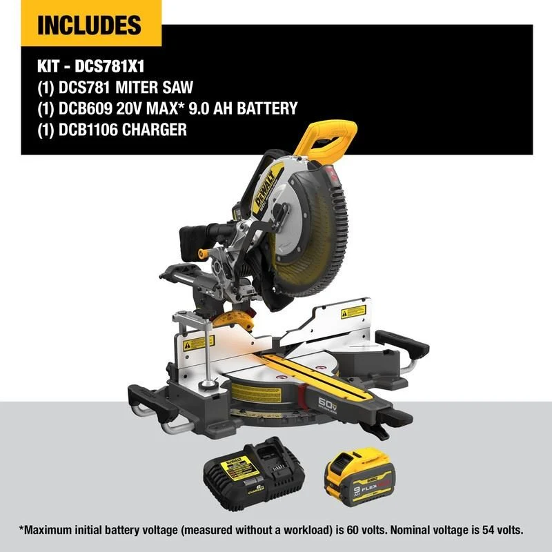 DEWALT DCS781X1 60V MAX 12in. Double Bevel Sliding Miter Saw - Image 16