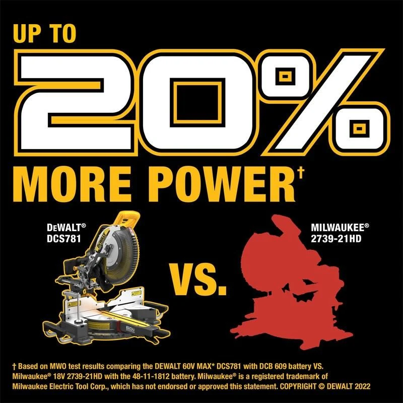 DEWALT DCS781X1 60V MAX 12in. Double Bevel Sliding Miter Saw - Image 19