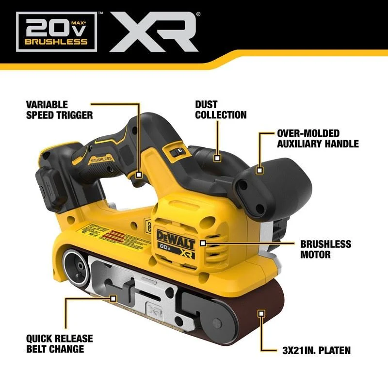 DEWALT DCW220B 20V MAX XR Brushless Cordless Belt Sander (Tool Only) - Image 10