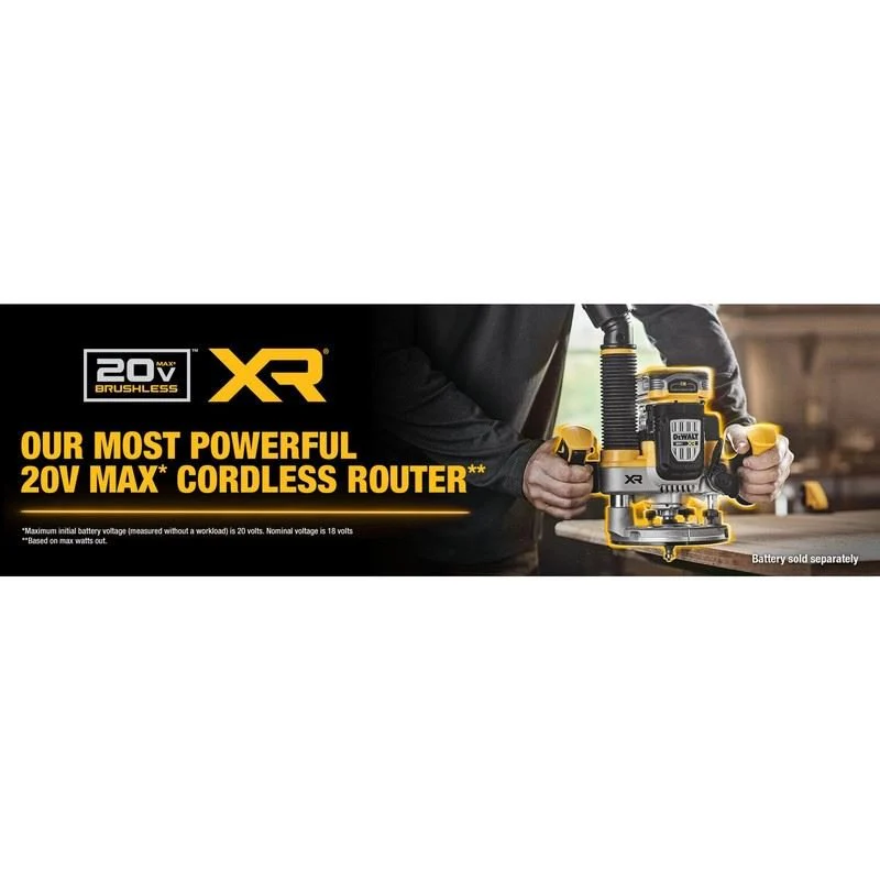 DEWALT DCW620B 20V MAX XR BRUSHLESS CORDLESS 2-1/4 PEAK HP PLUNGE ROUTER (TOOL ONLY) - Image 13