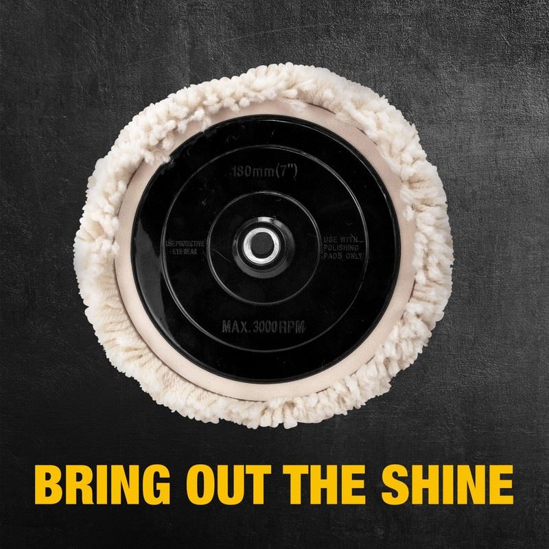 DEWALT DW4985CL 7in Wool Buffing Pad and Backing Pad Kit - Image 3