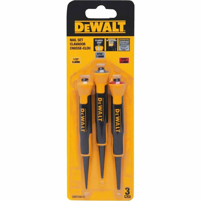 DEWALT DWHT58018 1/32", 2/32", 3/32" Bi-Material Nail Sets - Image 2