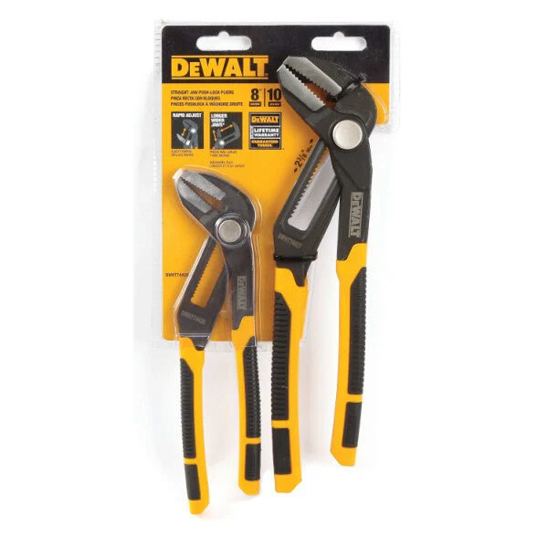 DEWALT DWHT74428 8" & 10" 2pc Pushlock Plier Set - Image 2