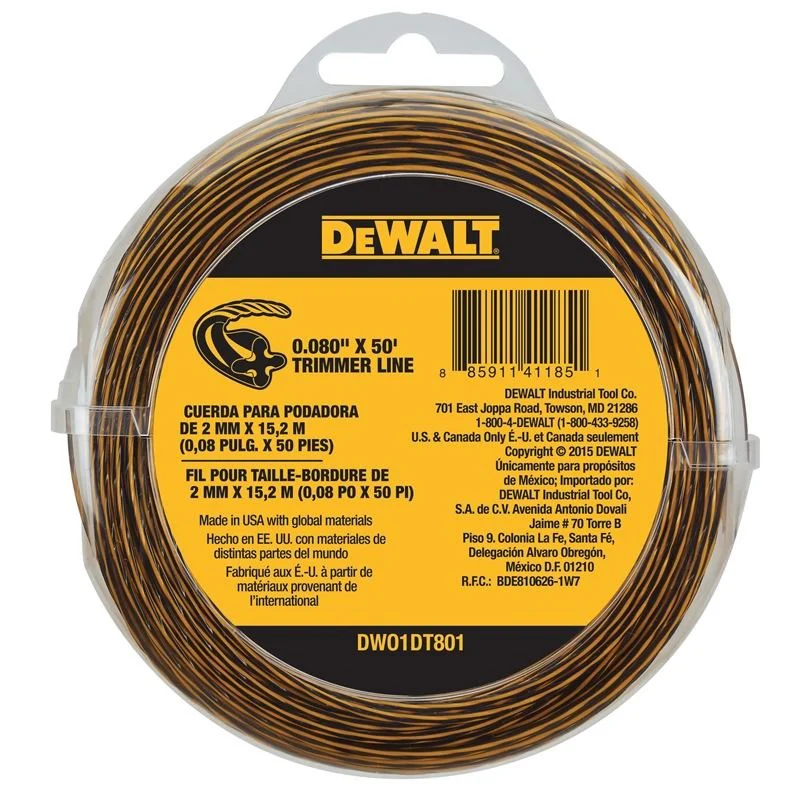 DeWalt DWO1DT801 0.080 in X 50 Ft String Trimmer Replacement Line