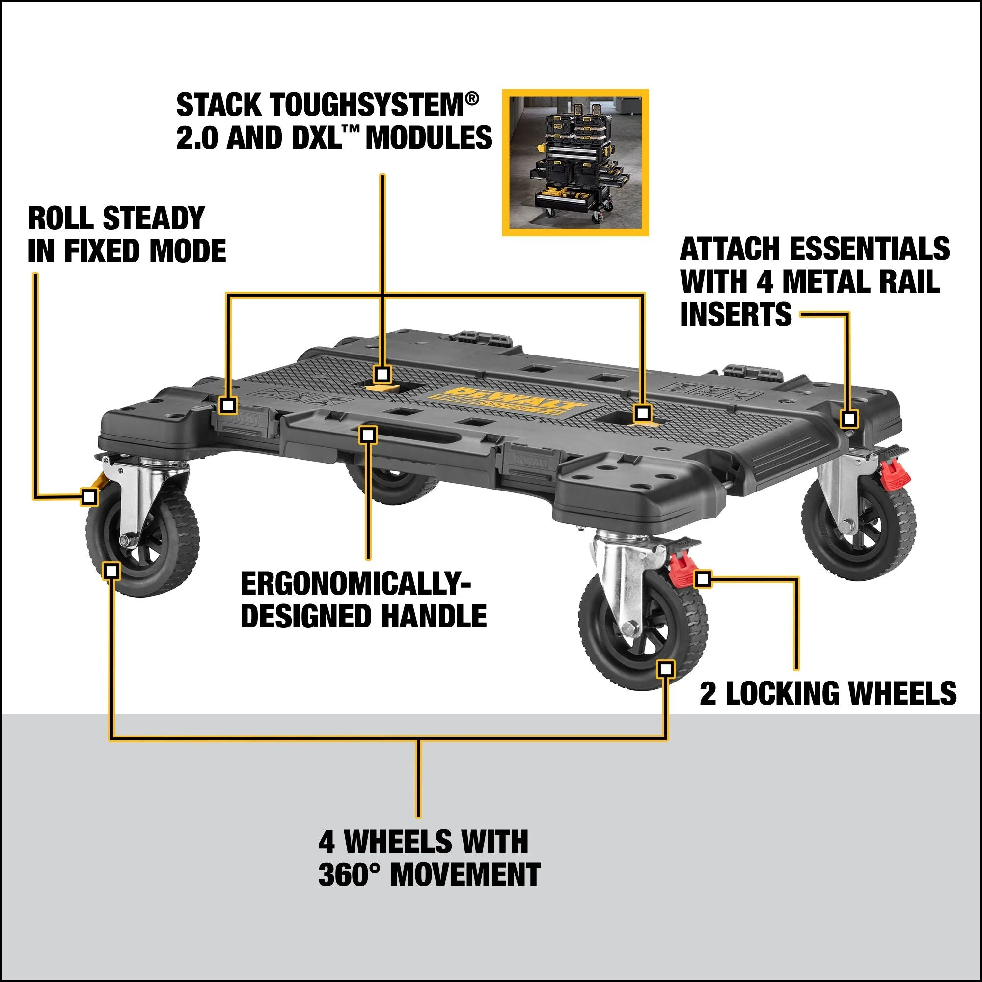DEWALT DWST08530 TOUGHSYSTEM® 2.0 DXL™ 30 in Dolly - Image 2
