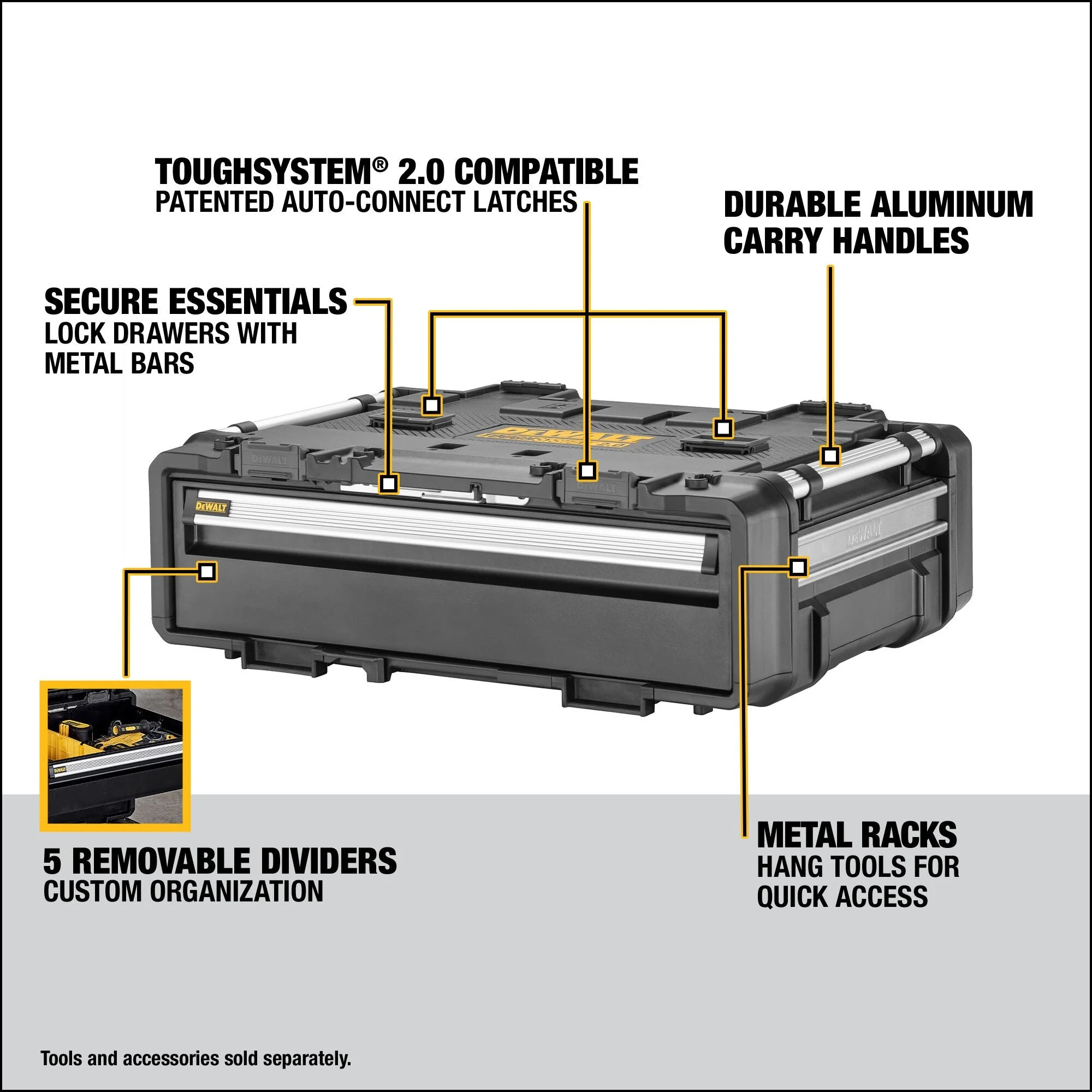 DEWALT DWST08510 TOUGHSYSTEM® 2.0 DXL™ 30 in Deep Drawer - Image 2