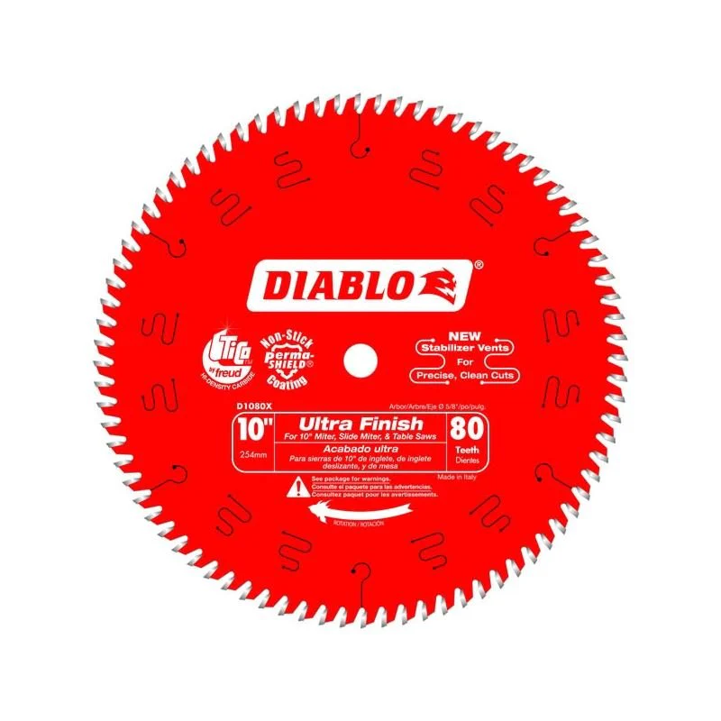 Diablo D1080X 10 in. x 80 Tooth Ultra Finish Saw Blade