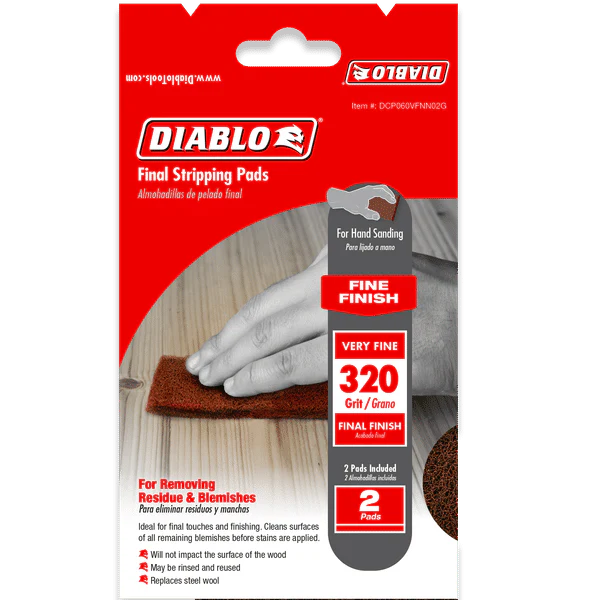 DIABLO DCP060VFNN02G 320-Grit Final Stripping Pads (2-pk) - Image 2