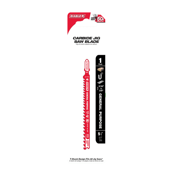 DIABLO DJT367XHM 5-1/4" 5/7TPI Carbide Jig Saw Blade for General Purpose Cuts - Image 2