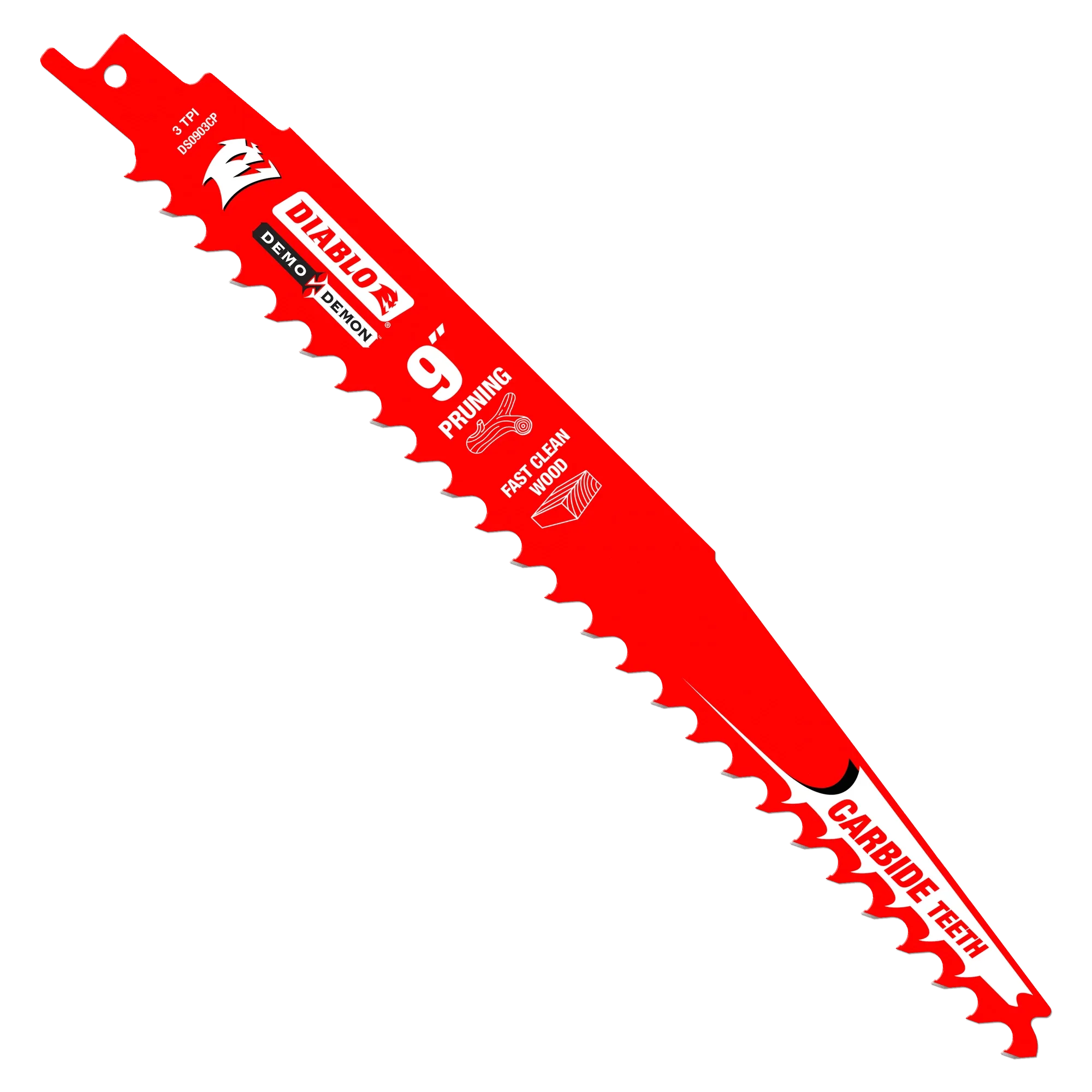 Diablo DS0903CPP 9" 3TPI Demo Demon™ Carbide Teeth Reciprocating Saw Blade for Pruning and Clean Wood - 2PK