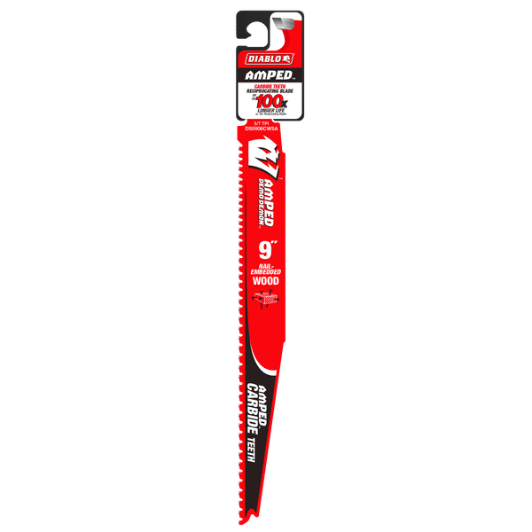 DIABLO DS0906CWSA 9" 5/7 TPI AMPED™ Demo Demon™ Carbide Teeth Reciprocating Saw Blade for Nail-Embedded Wood - Image 2