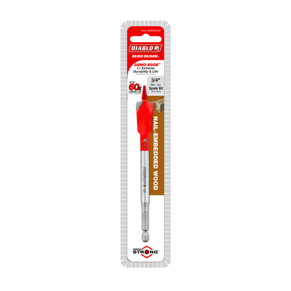 DIABLO DSPD4030 3/4" x 6" Demo Demon™ Spade Bit for Nail-Embedded Wood - Image 2